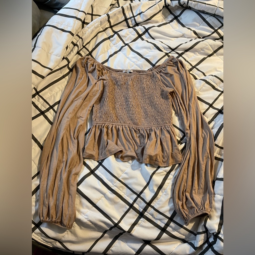 White Birch Soft Smoked Bust long Sleeve Top